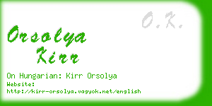 orsolya kirr business card